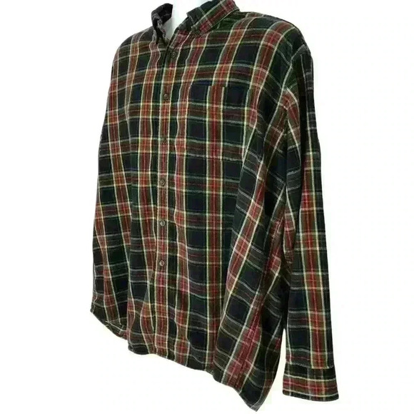 LL Bean men's shirt button down collar long sleeve 100% cotton XL Regular plaid - Picture 3 of 6